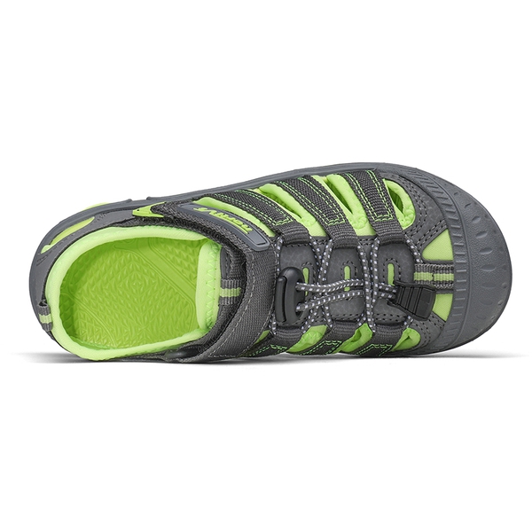 Kids Closed Toe Athletic Outdoor Sandals - GREY GREEN - 2